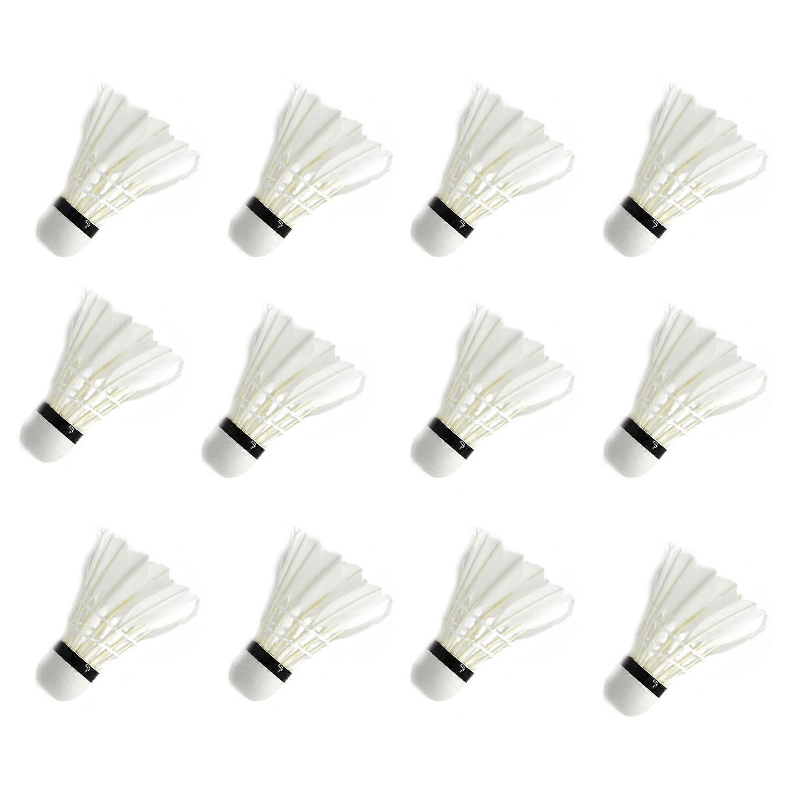 Duck Feather Badminton Shuttlecocks 12pcs Durable Indoor Outdoor Training Practice Set
