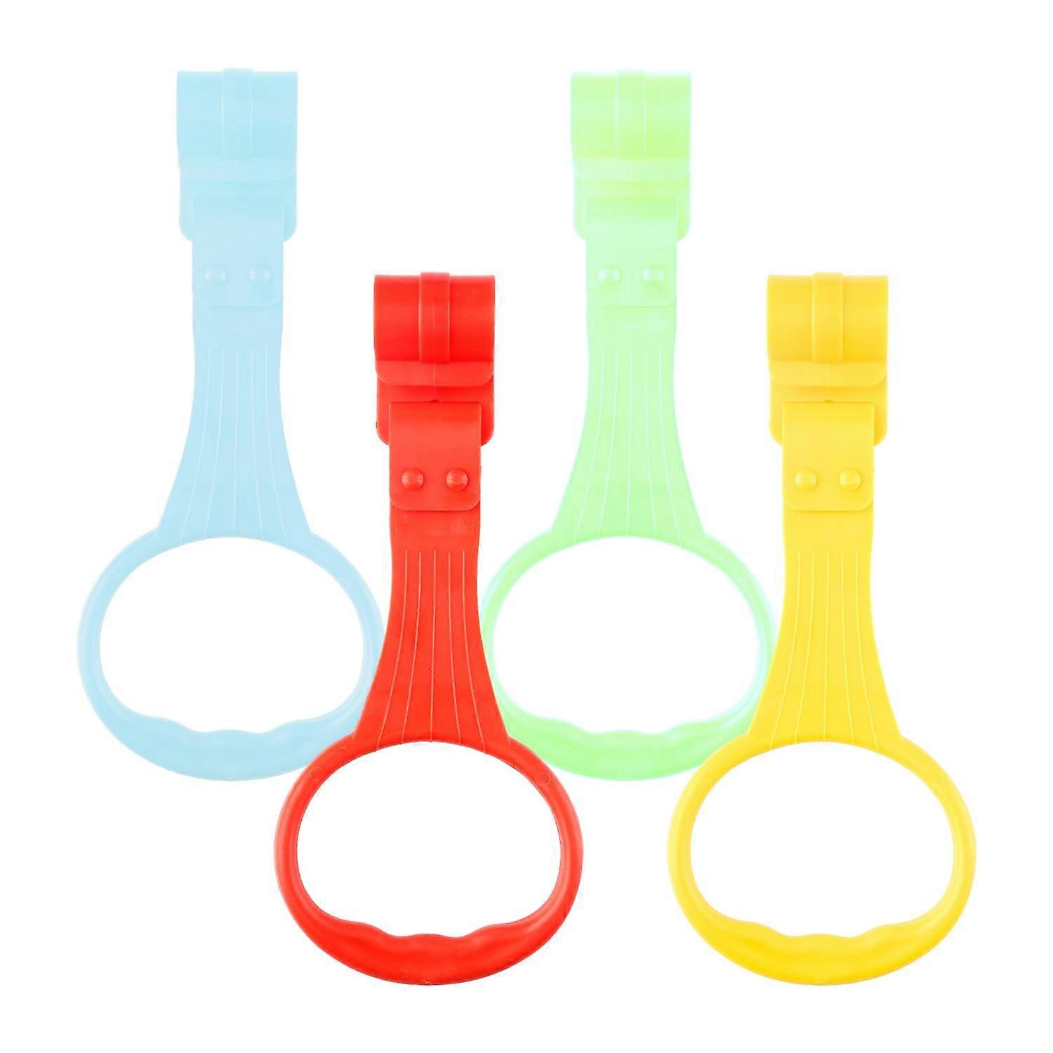 Baby Pull Up Rings for Crib with Ergonomic Wavy Handle Bright Colors Tool Installation 4PCS