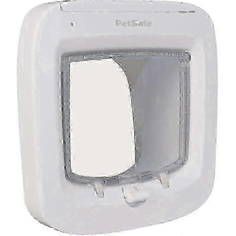 Microchip Cat Door Selective Access Easy Installation 4 Manual Locking Options Energy Efficient Windproof Convenient White (New Version)