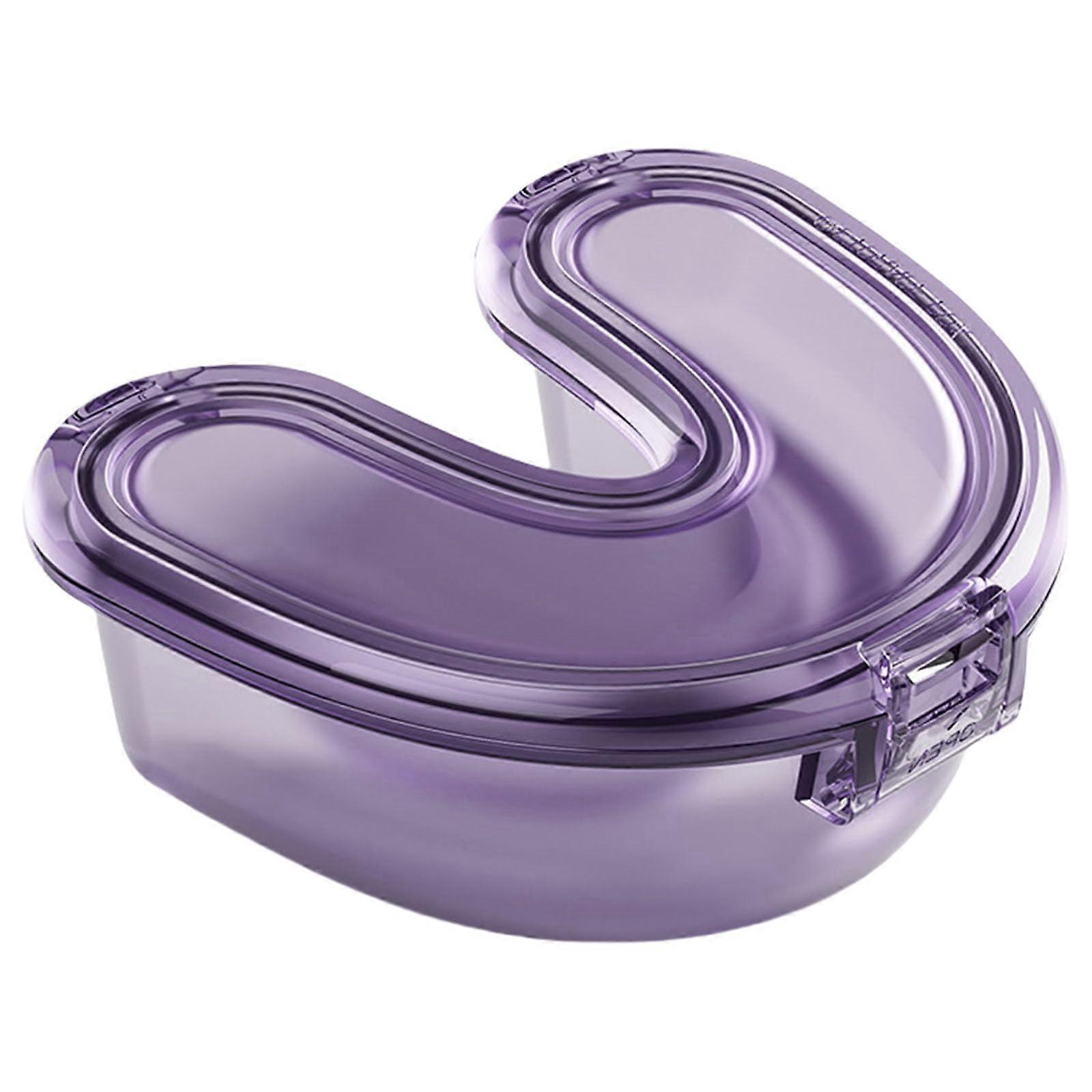Retainer Case for Invisible Braces and Mouthguards, Secure Storage Orthodontic Box, Purple