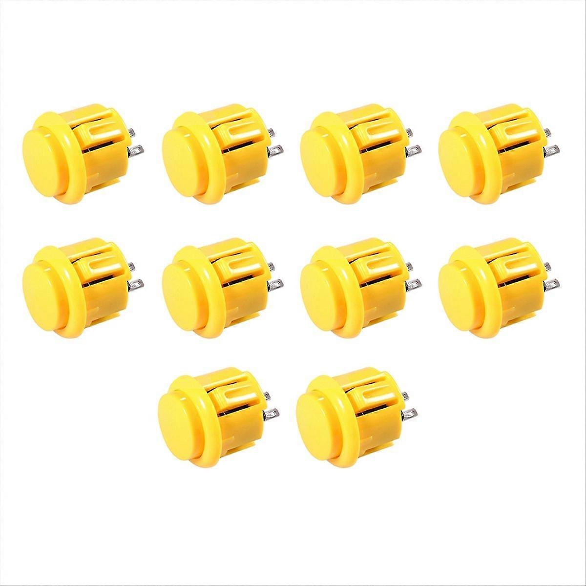 10 Pcs Arcade Buttons 24Mm Responsive Arcade Buttons Yellow