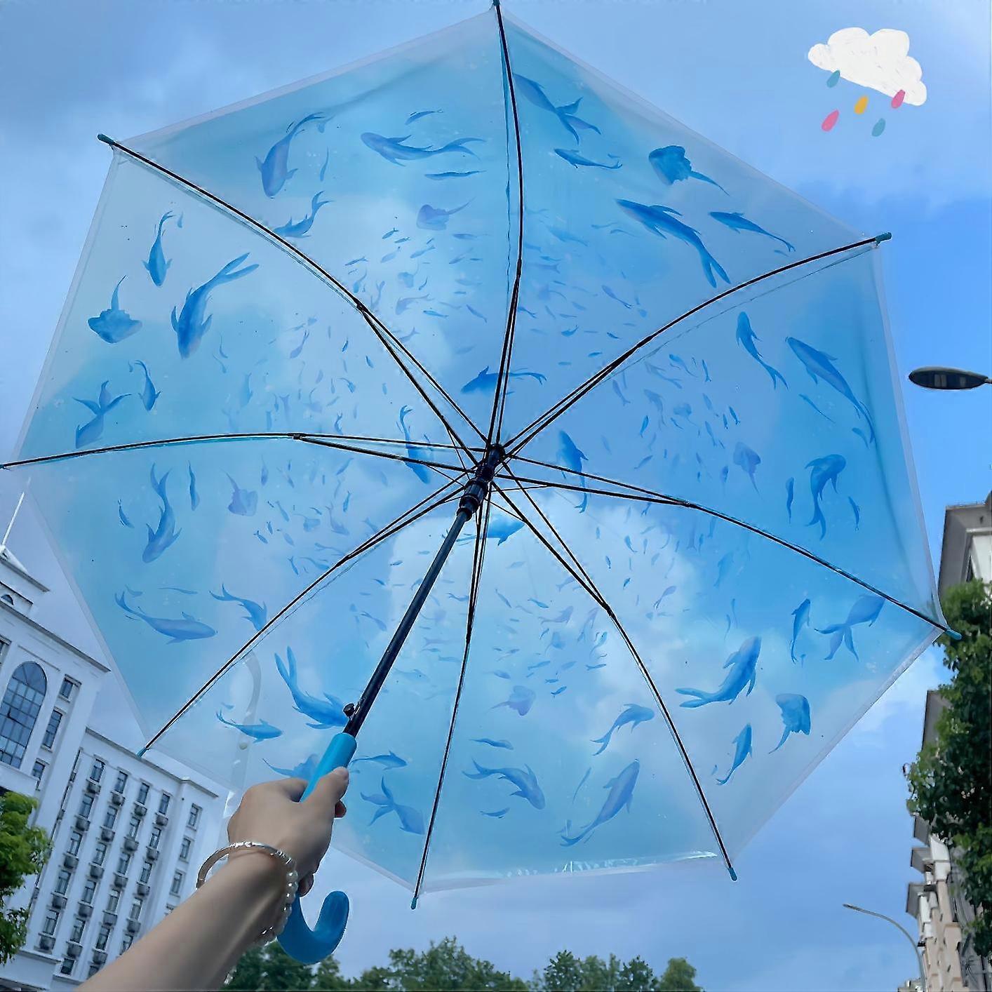 Durable Transparent Long Handle Umbrella For Students