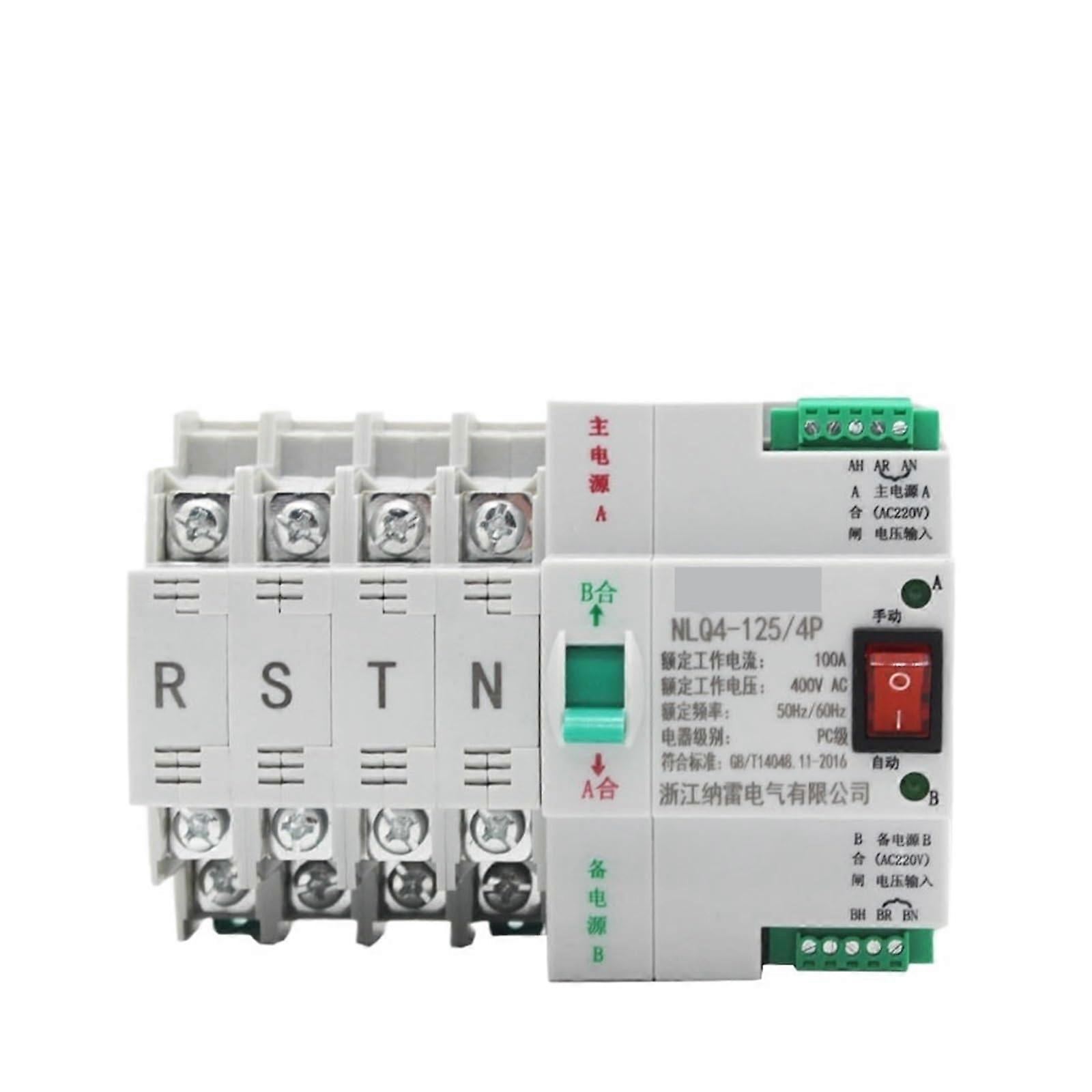 Automatic Transfer Switch 4P 100A for Three Phase with Coordinated FourPole Protection