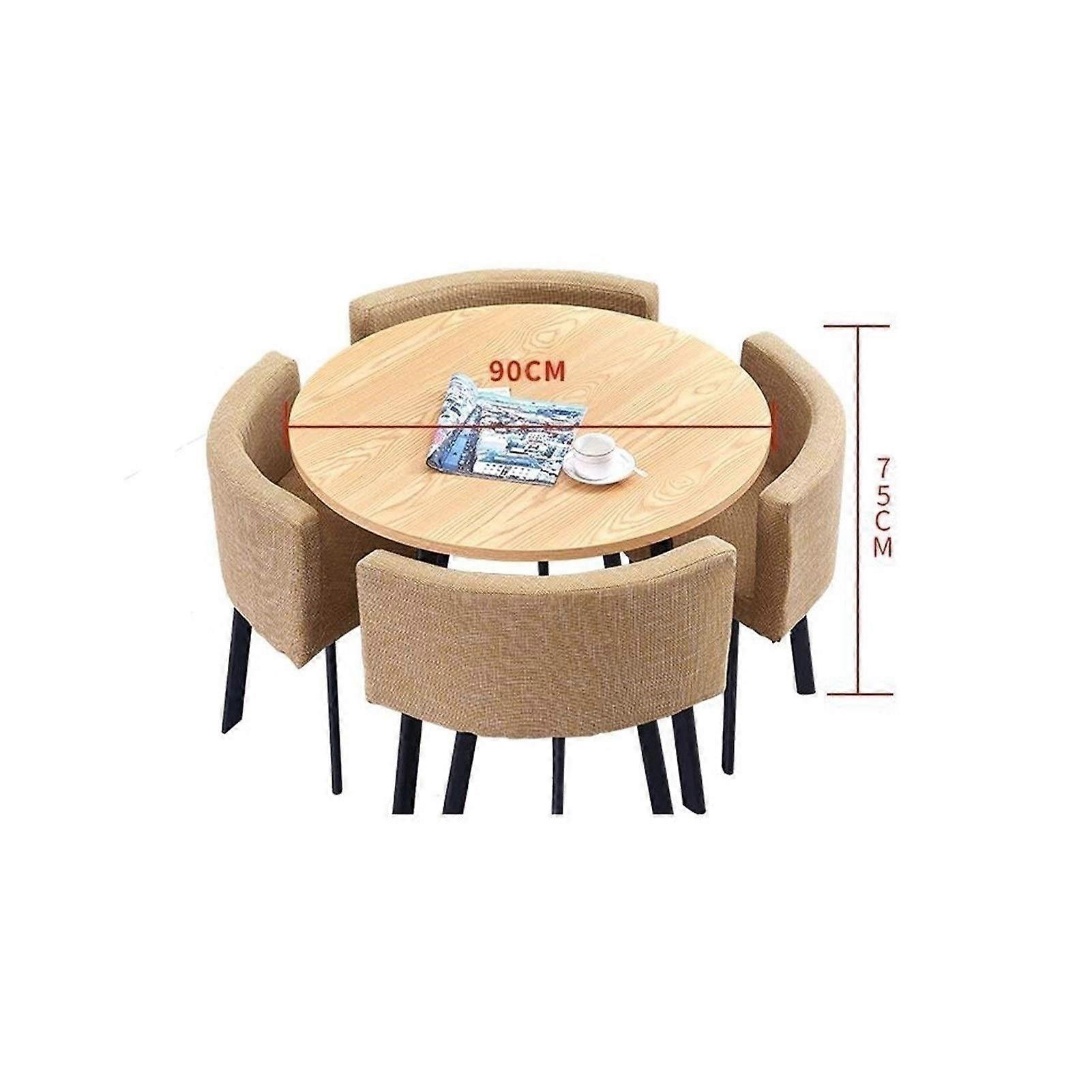 Modern Dining Table Set 80cm Round Table and Chairs Compact SpaceSaving Design for Kitchen Office Purple