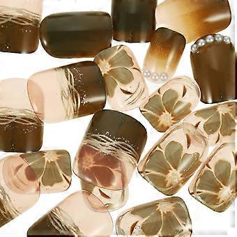 Pearl False Nails for Decoration Short Press on Nails 1 Box