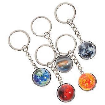 Keychains Glass Ball Keychain for Universe Decor 5Pcs Collection