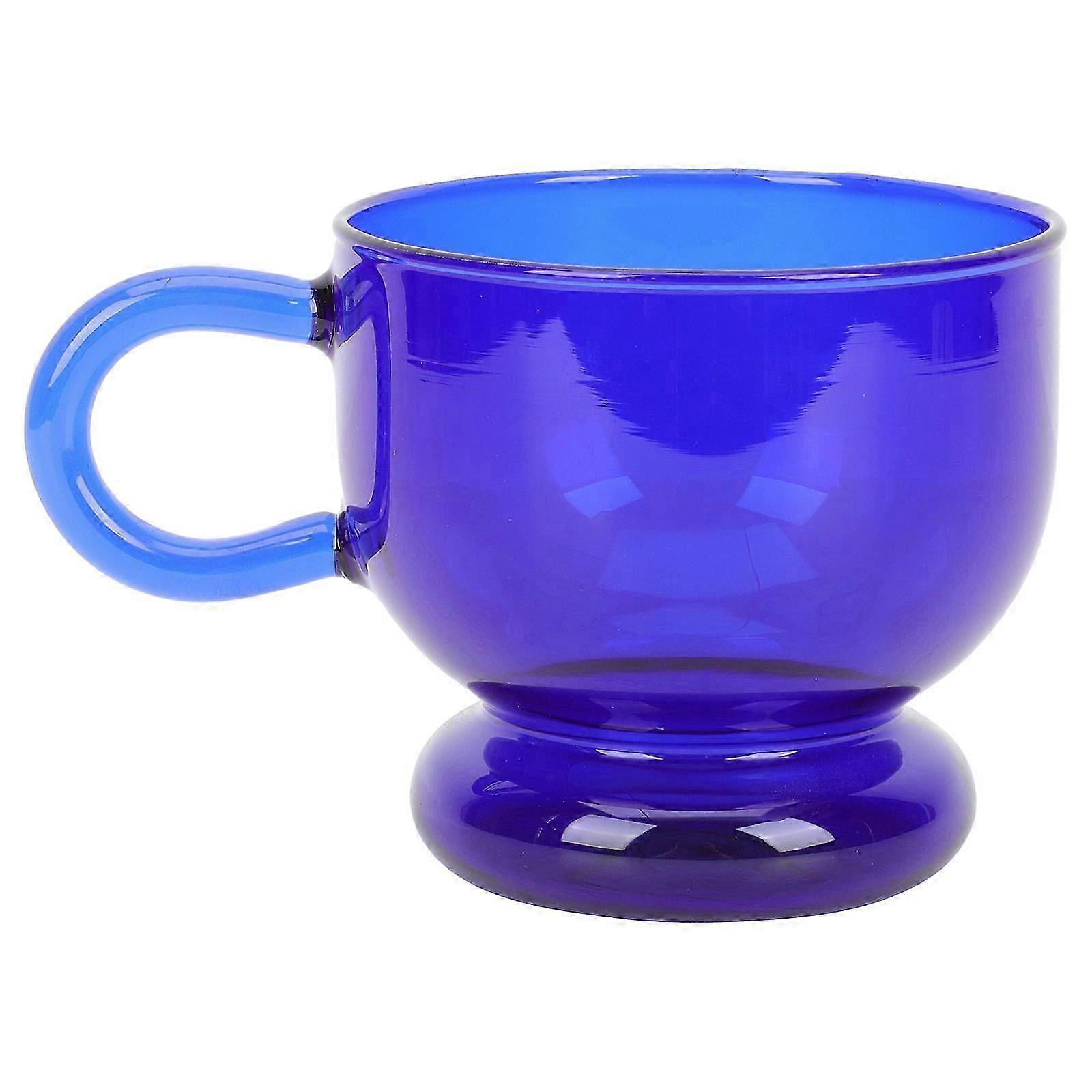 Household Blue Colored Glass Coffee Cup for Coffee Multi-Function
