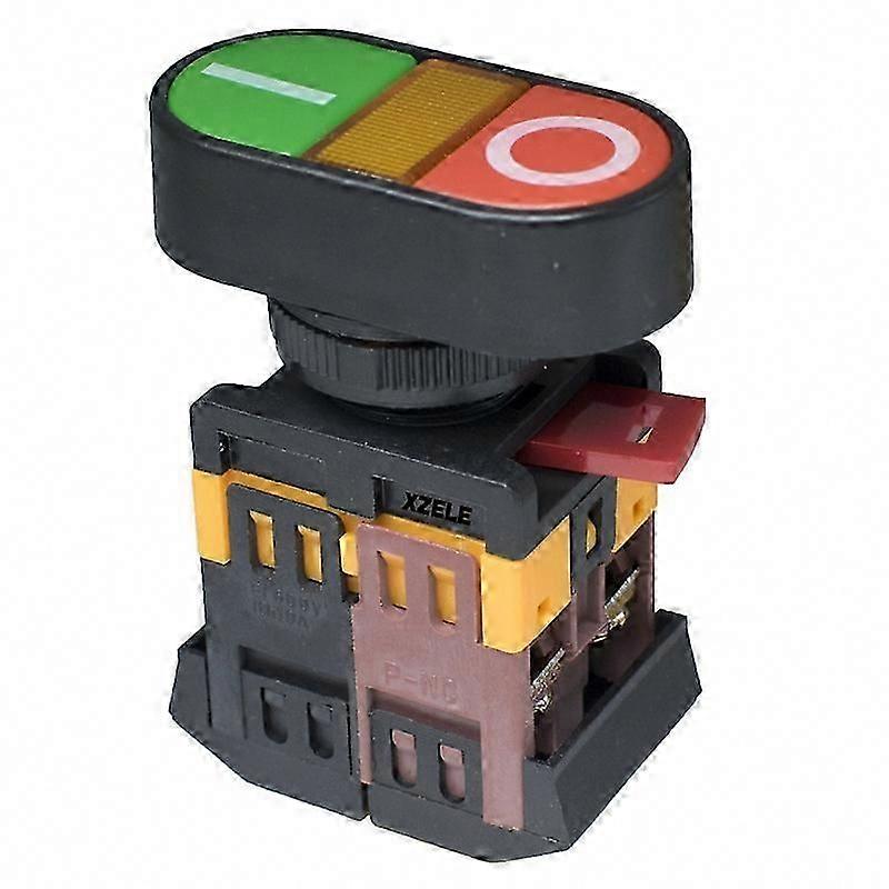 Double Push Button Switch with LED Indicator, Momentary NoNC Design (220VAC) 26-27