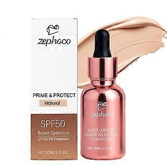 Zephoco Natural Color Color-Changing Foundation Is Clear, Adheres Well And Does Not Smudge. It Is A Natural, Long-Lasting, Hydrating And Light Foundat