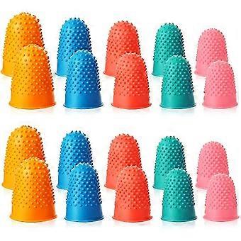 20 Pieces Rubber Fingers Tip Pads Grips For Money Counting Collating Writing Sorting Task Hot Glue And Sport Games Thick Reusable Protector Assorted S