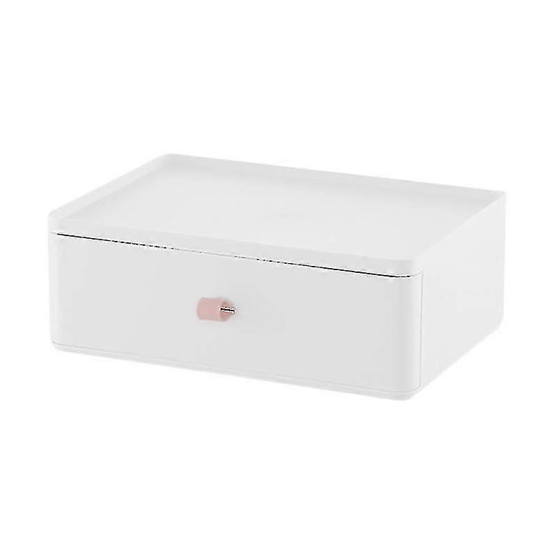1pc Desktop Storage Box Multi-purpose Drawer Box Sundries Container (white)