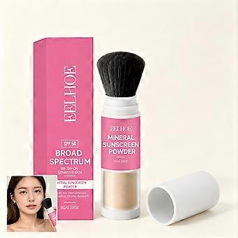 1/2/3pcsSunscreen loose powder SPF 50 with a brush for broad-spectrum protection, suitable for sensitive skin, waterproof and non-greasy, perfect for 
