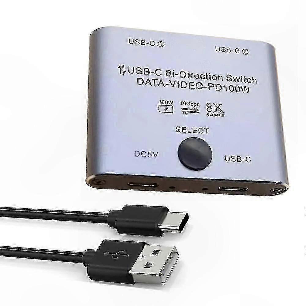 Bi-Directional USB C KVM Switch for Dual Computers with 8K Support
