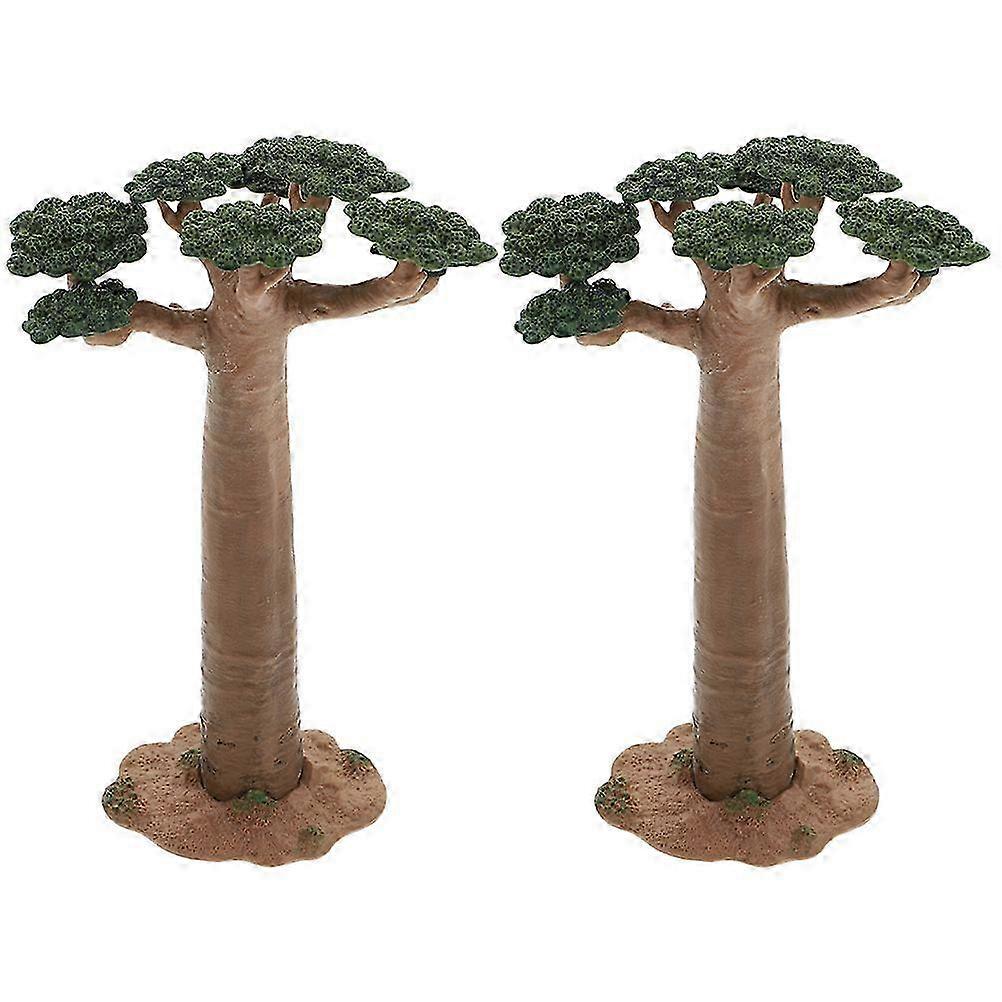 2pcs Exquisite Tree Model Mini Tree Craftwork Decor Realistic Plant Model Decor