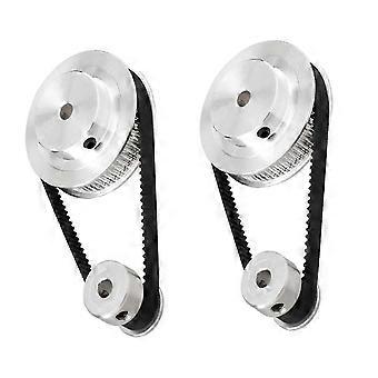 Aluminum 2GT Timing Belt Pulley System 2Set 20 60 Teeth Synchronous Wheel