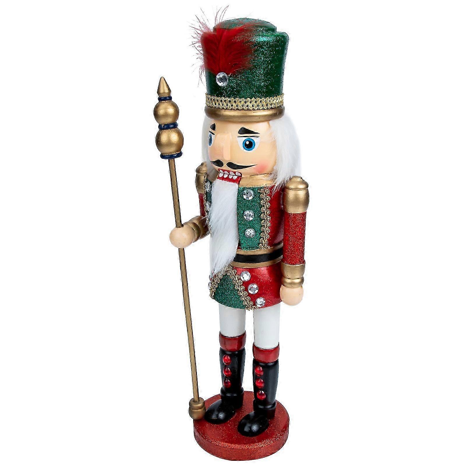 Wooden Soldier Model Nutcracker Figurine Xmas Nutcracker Adorn Desktop Nutcracker Decor