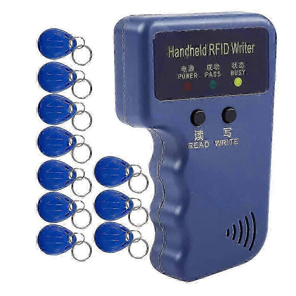 Handheld 125KHz RFID Reader Writer Duplicator Copier, Upgrade ID Card Cloner Programmer, with 10Pcs