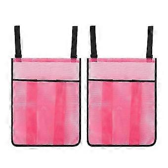 2pcs Trampoline Shoes Bag, Large Mesh Storage Organizer with Adjustable Straps Trampoline Accessories Pink