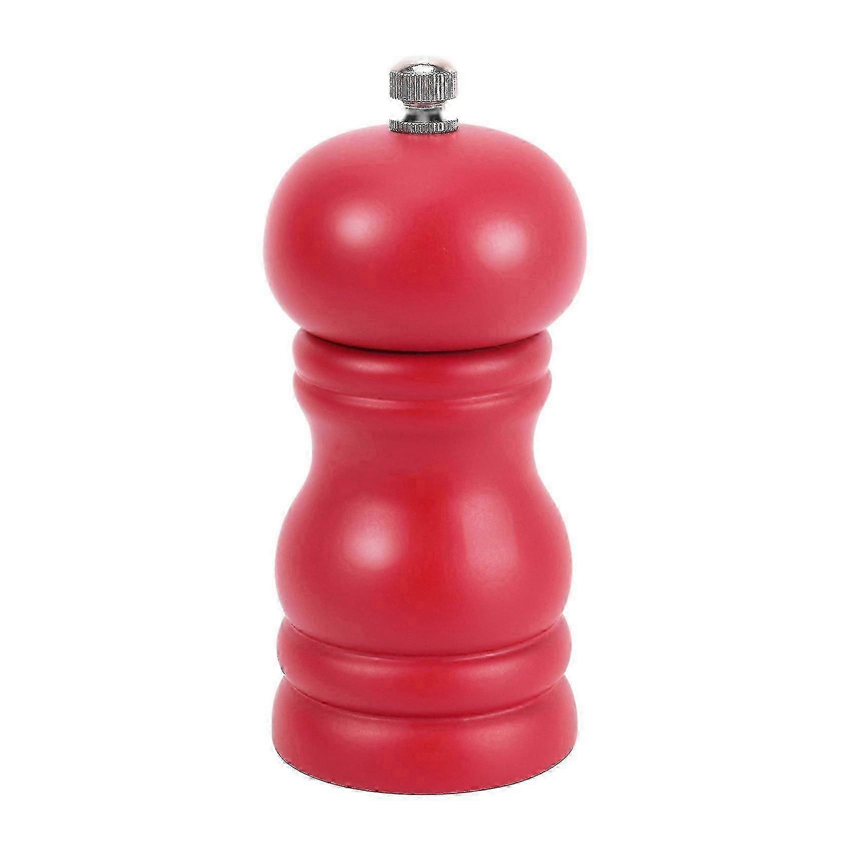 Manual Pepper Grinder, Solid Wood Adjustable Coarseness, Red