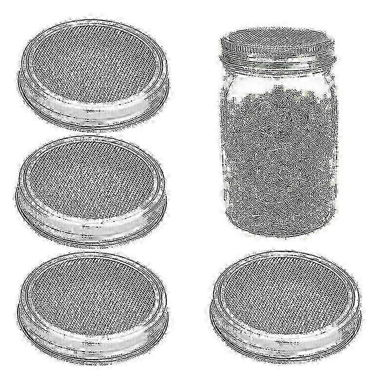 6 Pack Sprouting Jar Lids Fits Regular Mouth Jars SD