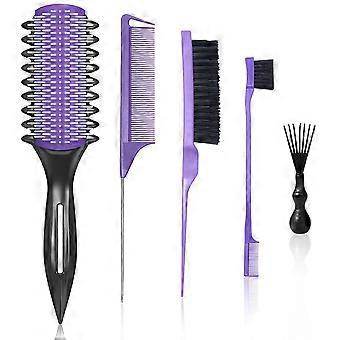 3-Pack Curl Defining & Detangling Brushes, Flexible Bristles & Grooved Edges Styling Tool for Shaping Waves, Curls & Coils, Gently Detangles Wet Hair

