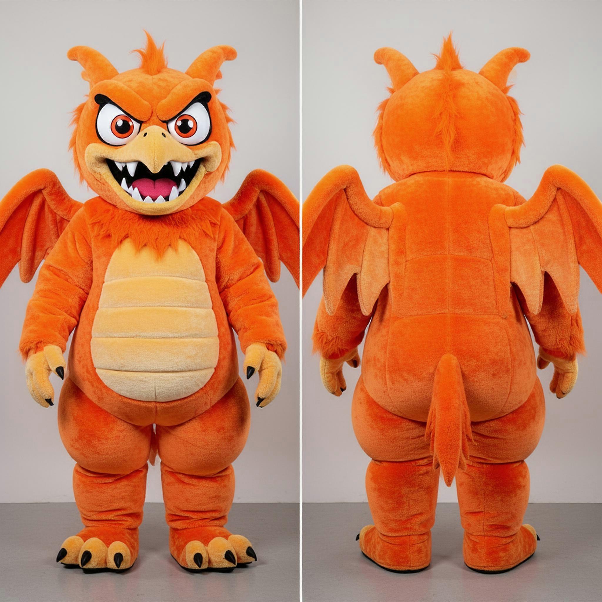 MASTICOT Radiant Orange Velvety Harpy Mascot