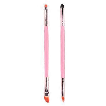 2Pcs Double End Eye Shadow Brush Pink Skin Friendly Effortless Makeup Minimal Waste Eye Makeup Brushes