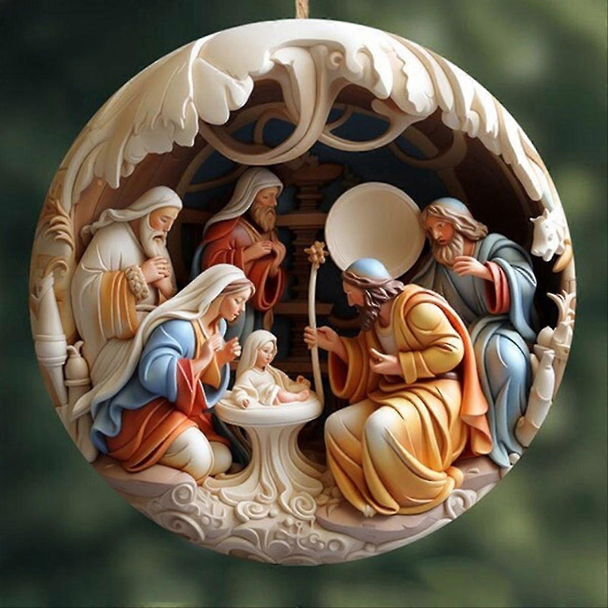 Christmas decorations Nativity scene decorations, flat 3D effect