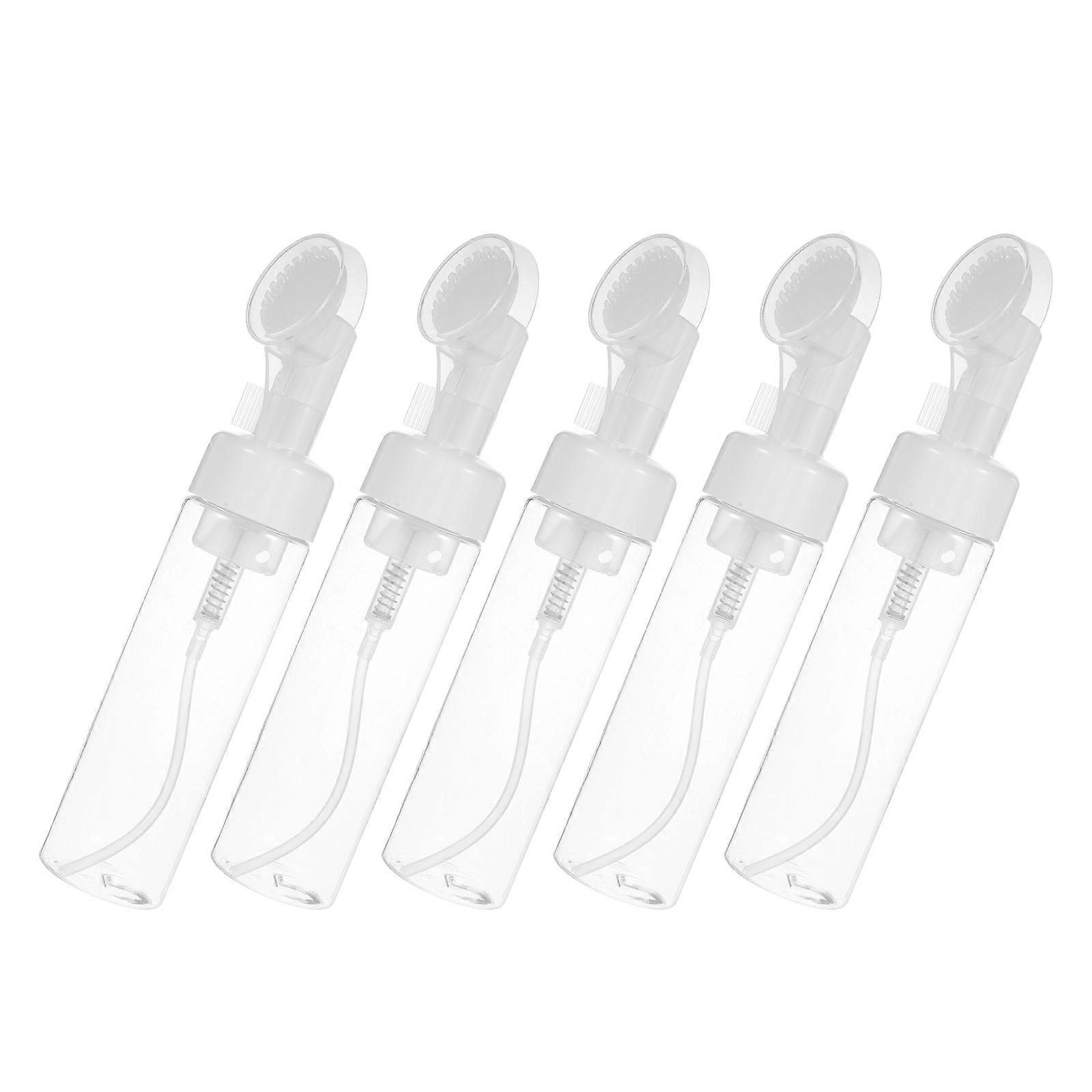 Facial Cleanser Foam Pump Bottle Plastic Transparent 5Pcs Set