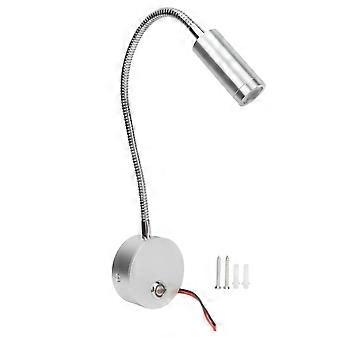 Luce di lettura a LED da DC12 a 24V Regolazione touch Porta di ricarica USB Lampada da lettura da comodino per camion Camper argento