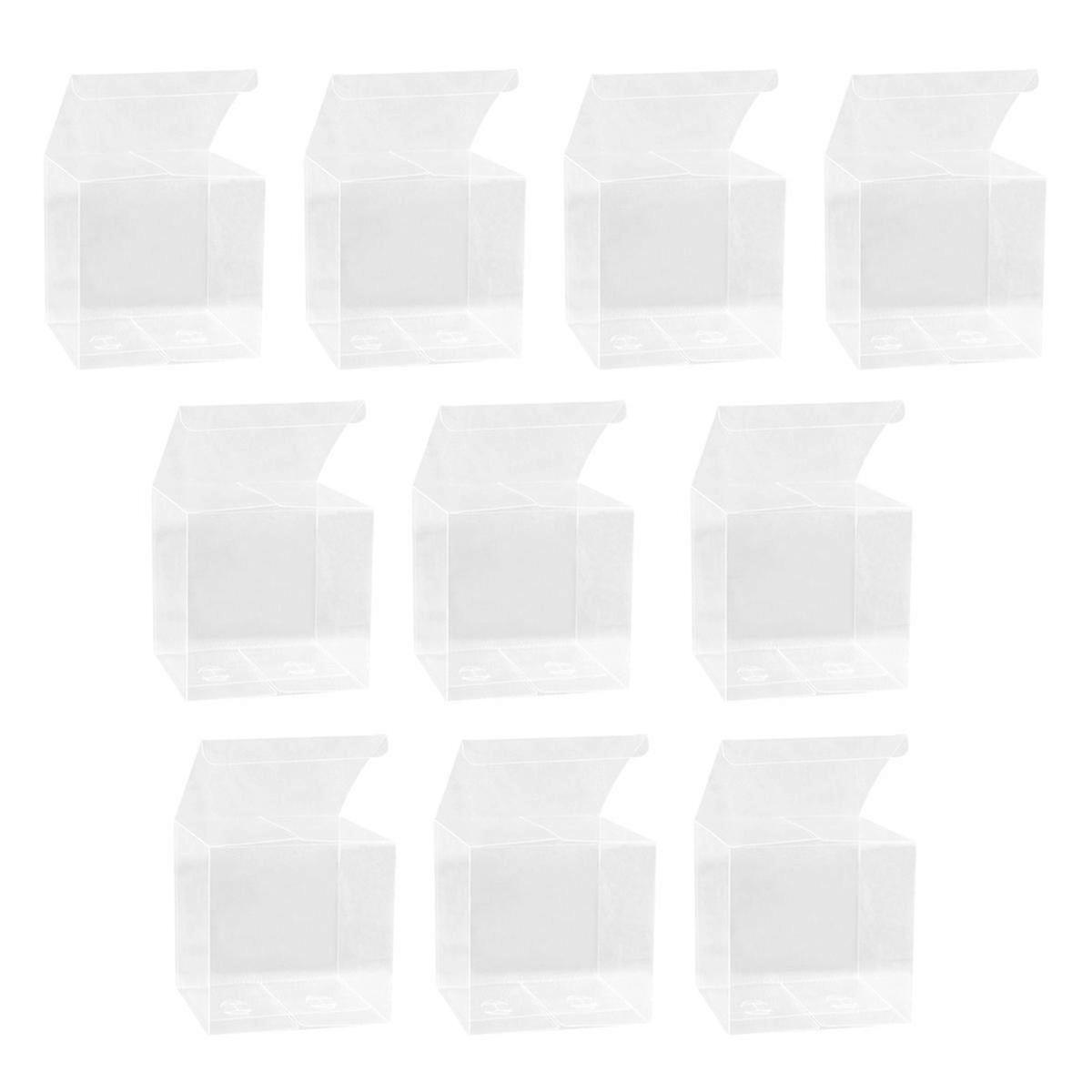 Clear Transparent PVC Gift Boxes 10Pcs Cube Shape Packaging Boxes