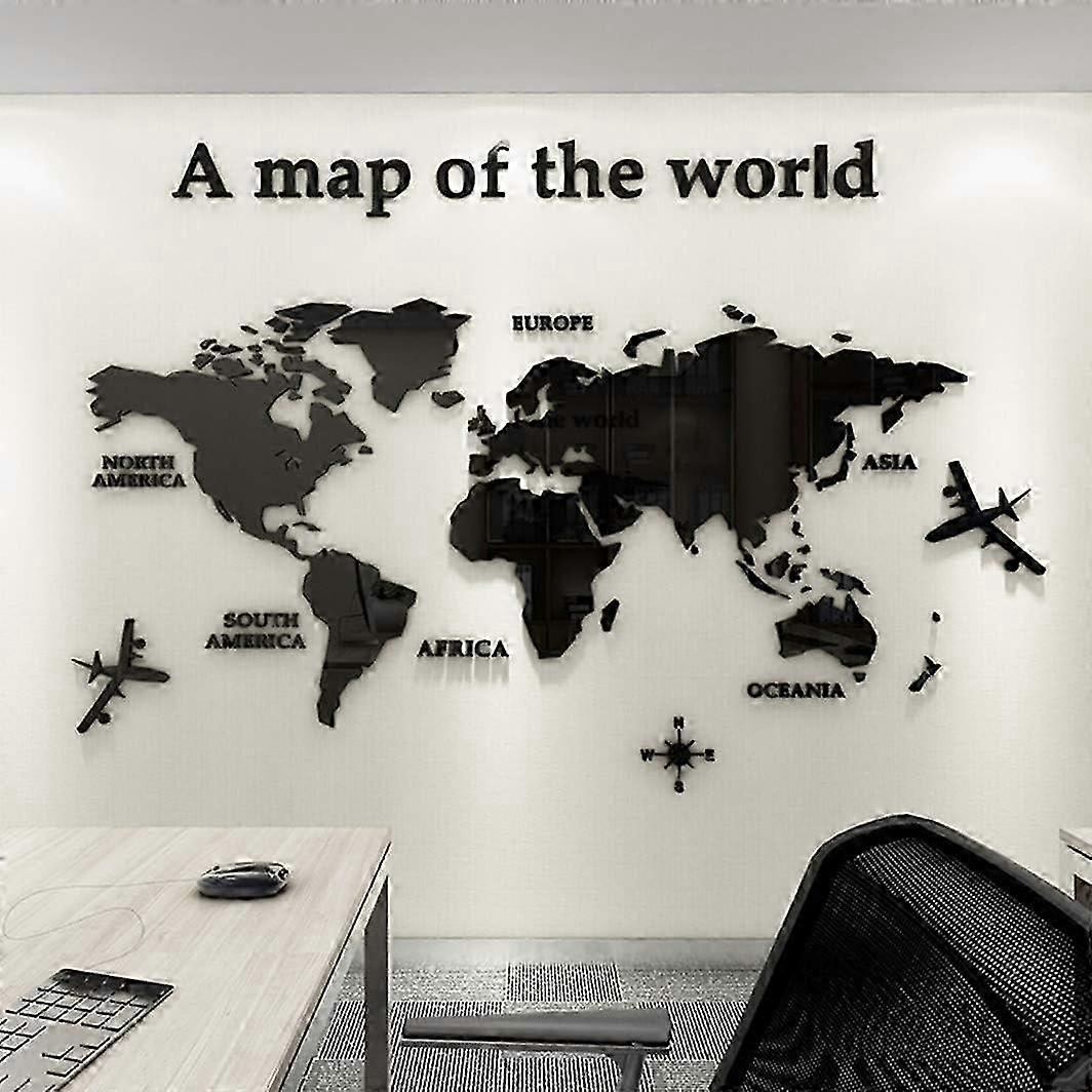 3D Acrylic World Map Wall Sticker