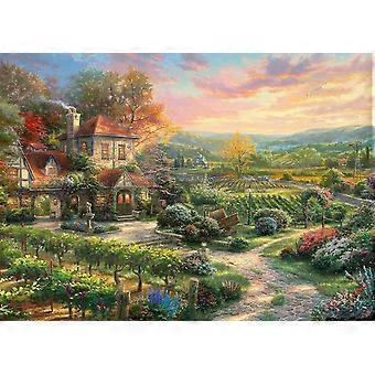 1000-Piece Jigsaw Puzzle Featuring Artistic Countryside Vineyard Scene