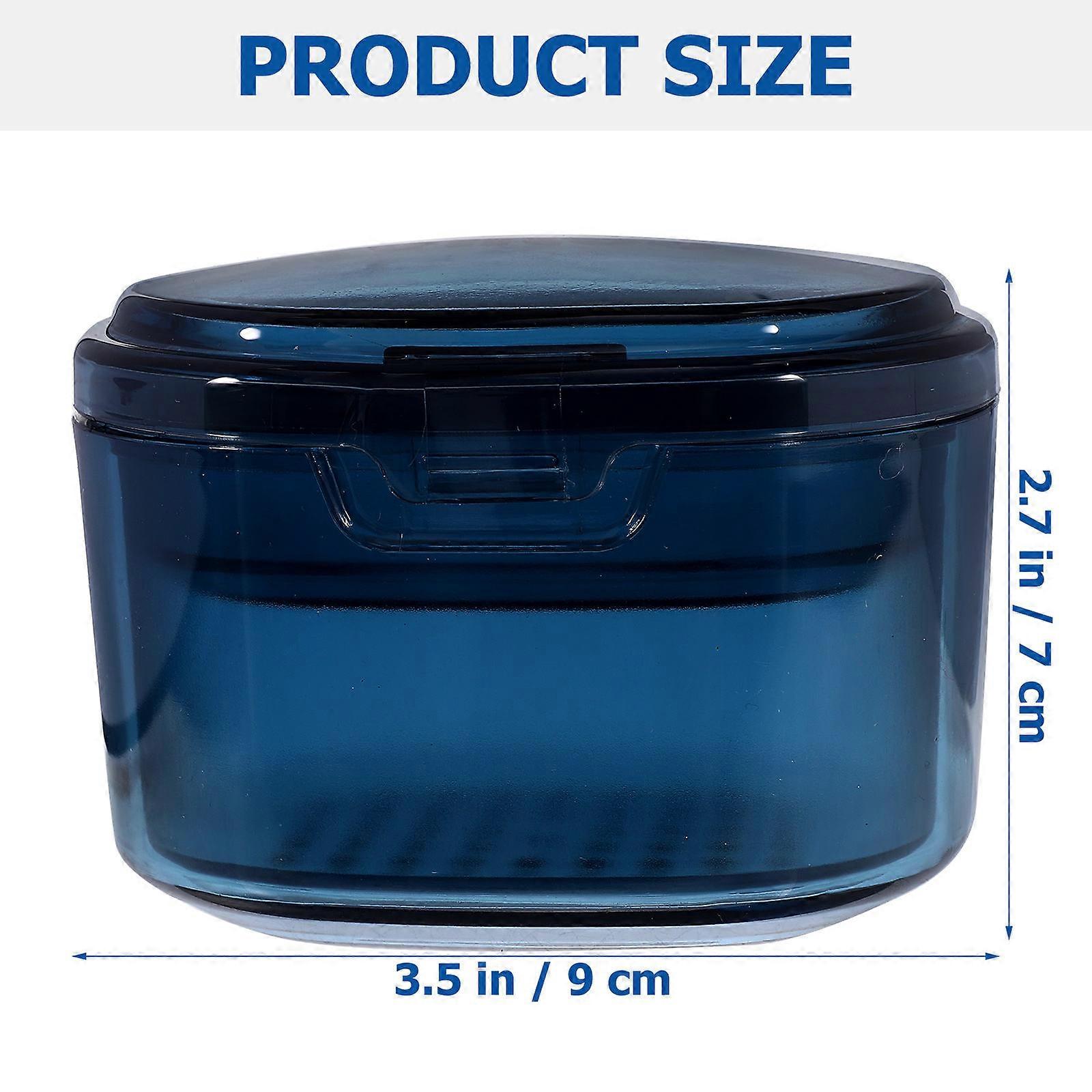 Pc Material Denture Storage Box Blue for Storage Use False Tooth Container
