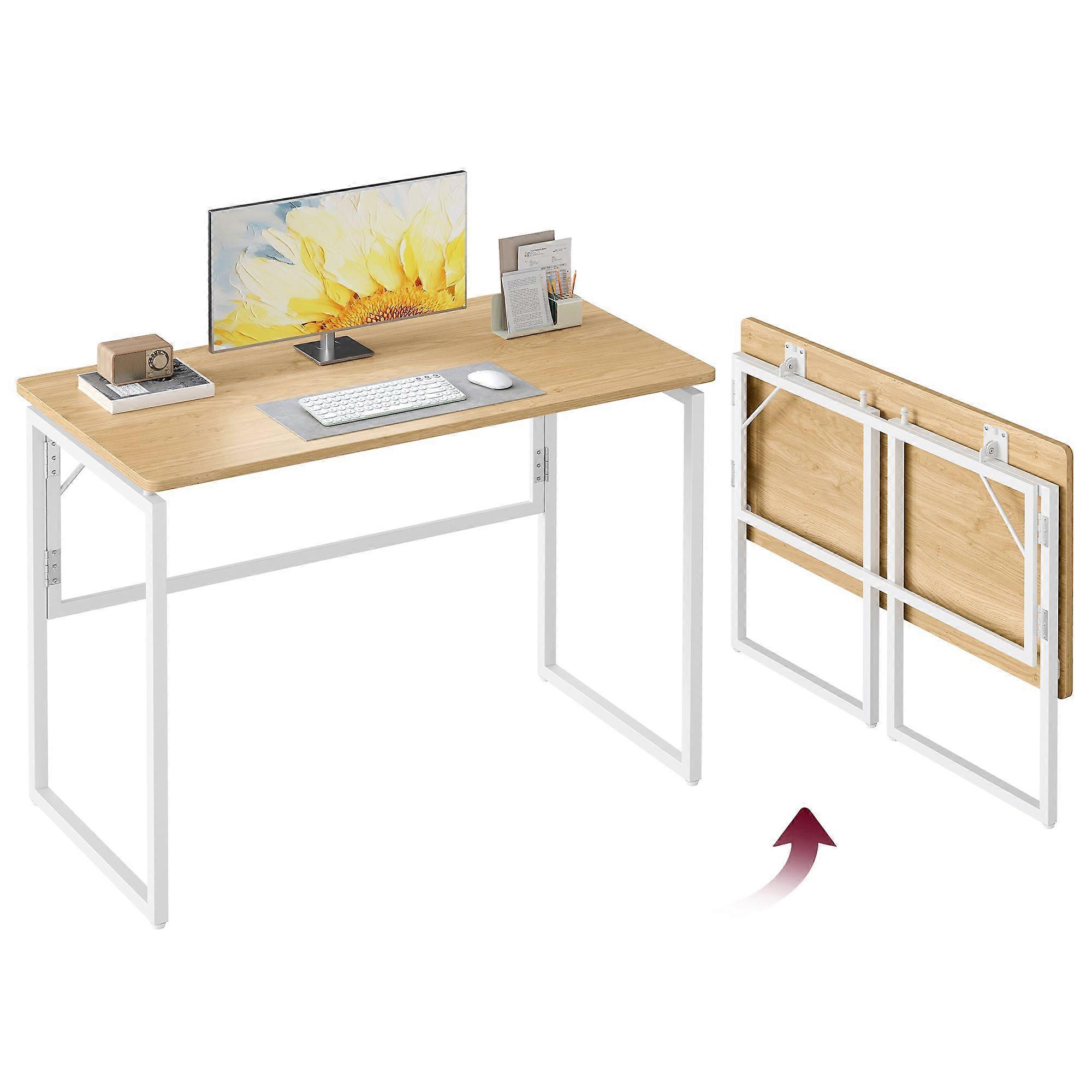 One-Piece foldable computer desk with rounded edges 19.7"