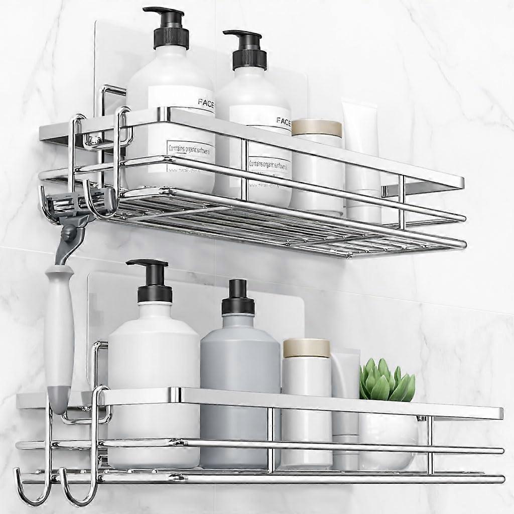 Douche Caddy RVS Douche Opslag, 2-Pack, zilver