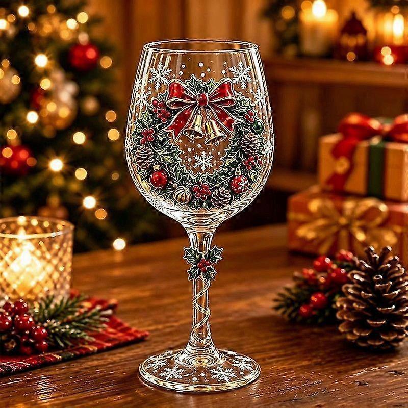Embossed Christmas Wine Goblet