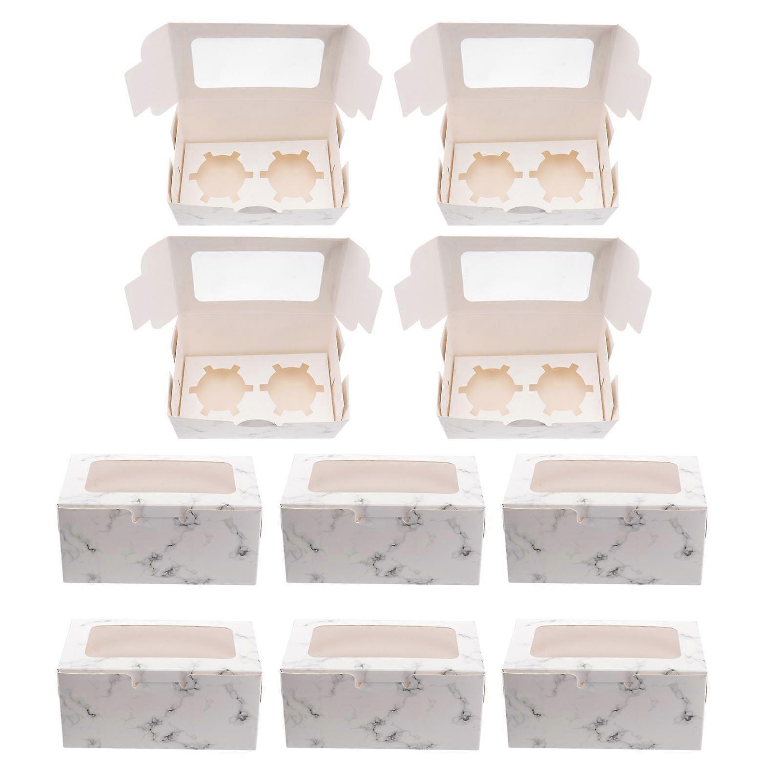 Cupcake Containers Paper Boxes compatible with Birthday Use 10Pcs White Packaging