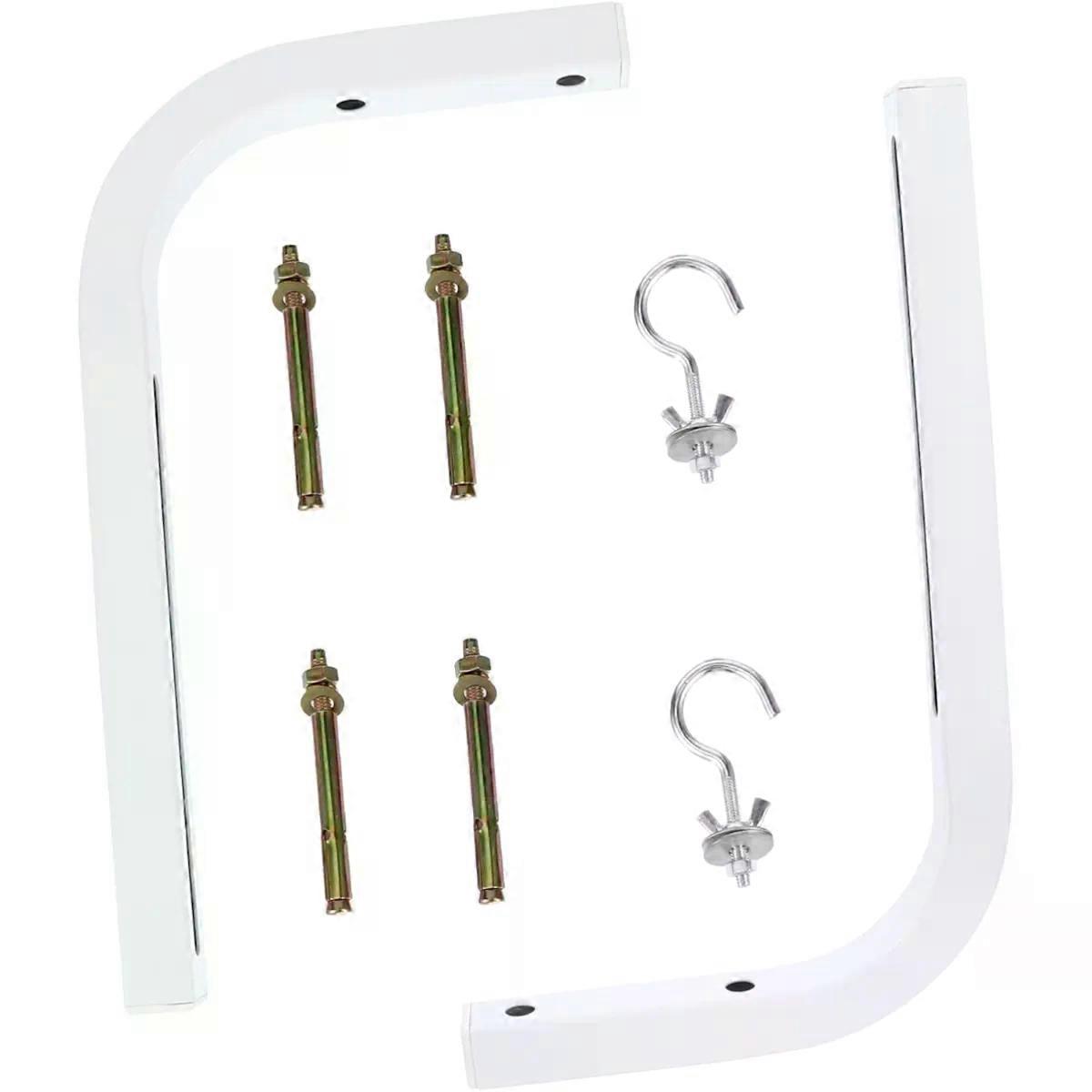2pcs Iron Projector Screen with Hooks L-bracket Wall Mount