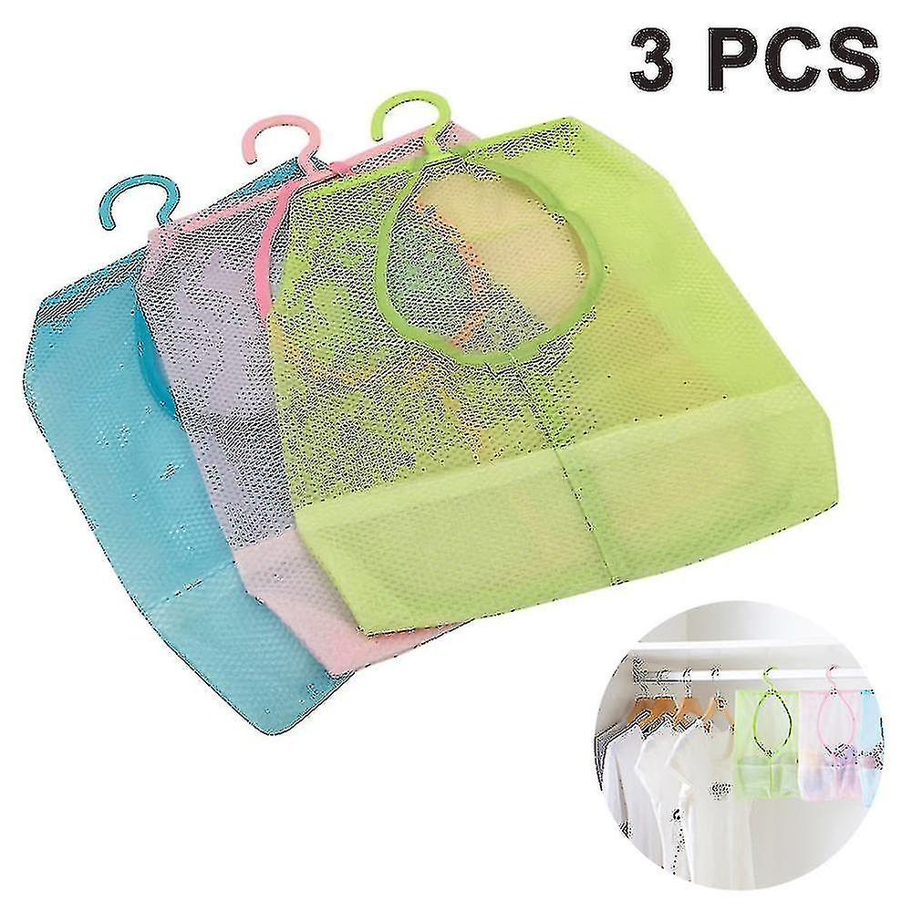 3pcs Portable Multipurpose Clothes Storage Bag For Bathroom Wardrobe Laundry Basket