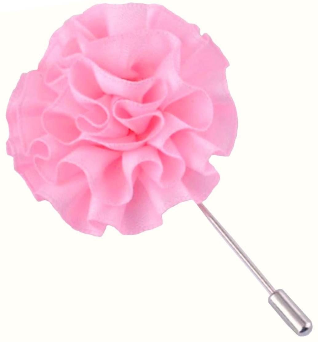 Bassin and Brown Flower Lapel Pin - Pink