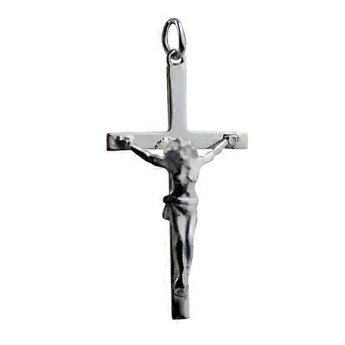 Silver 35x20mm solid block Crucifix Cross
