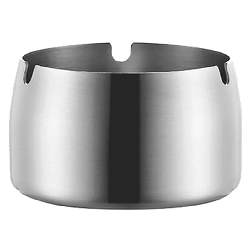 Creative Stainless Steel Resistant Ashtrays Office Desk Ash Storage Tray Box