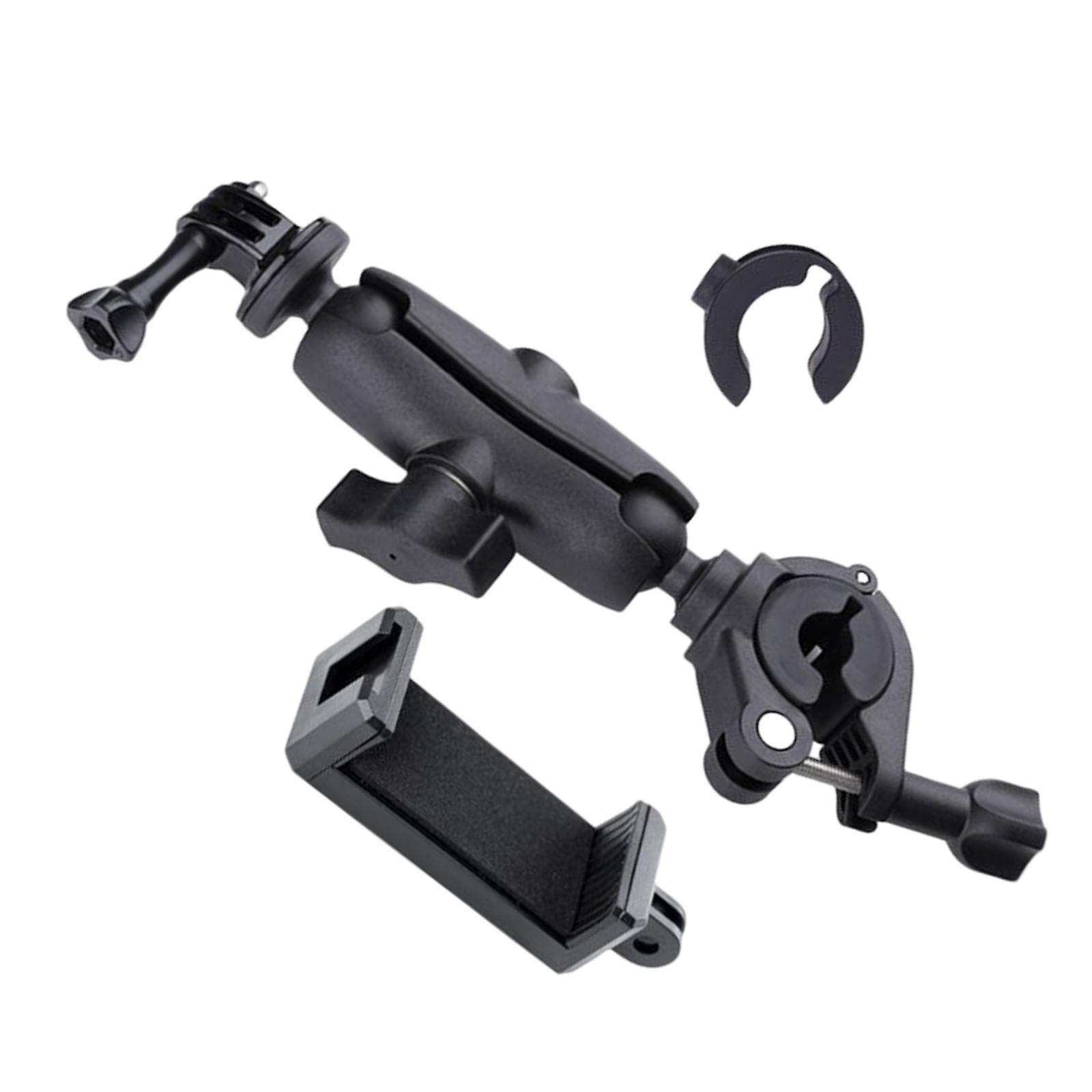 Motorcycle Handlebar Camera Mount 1/4 360 Degree Rotary Extended Small Clamp
