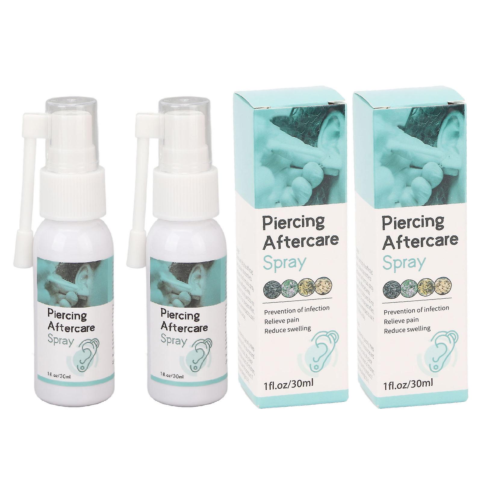 2pcs 30ml Piercing Aftercare Spray Relieve Swelling Odor Removal Ear Hole Cleansing Solution