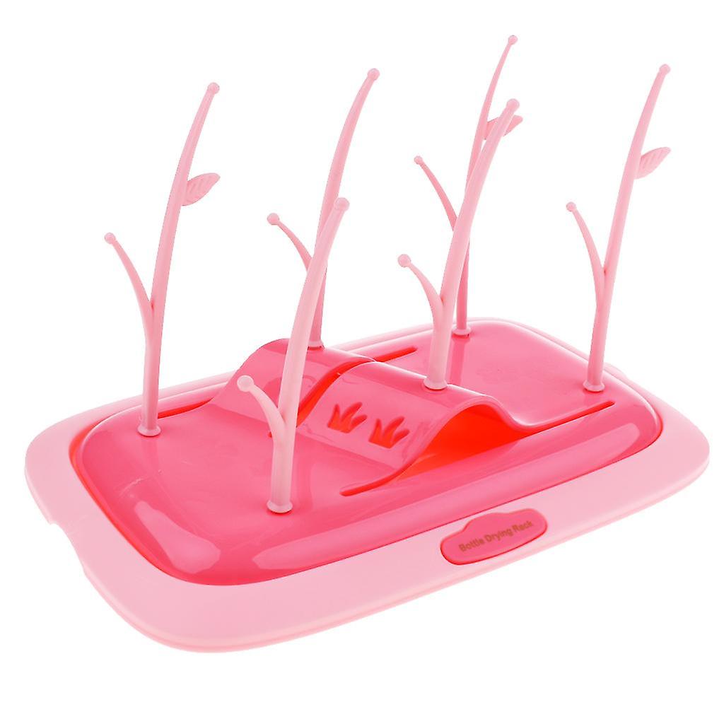 Deluxe Baby Bottle Drying Rack  Pink