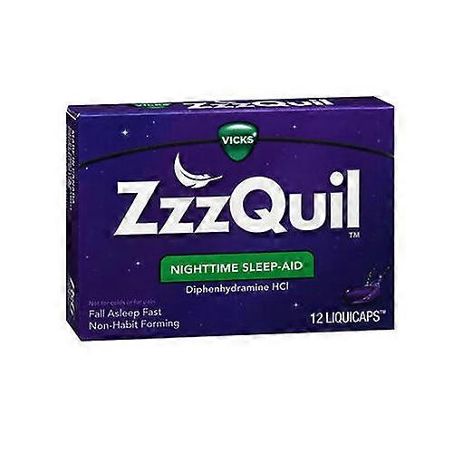 Procter & Gamble ZzzQuil Nighttime Sleep-Aid, LiquiCaps 12 Caps (Pack of 1)