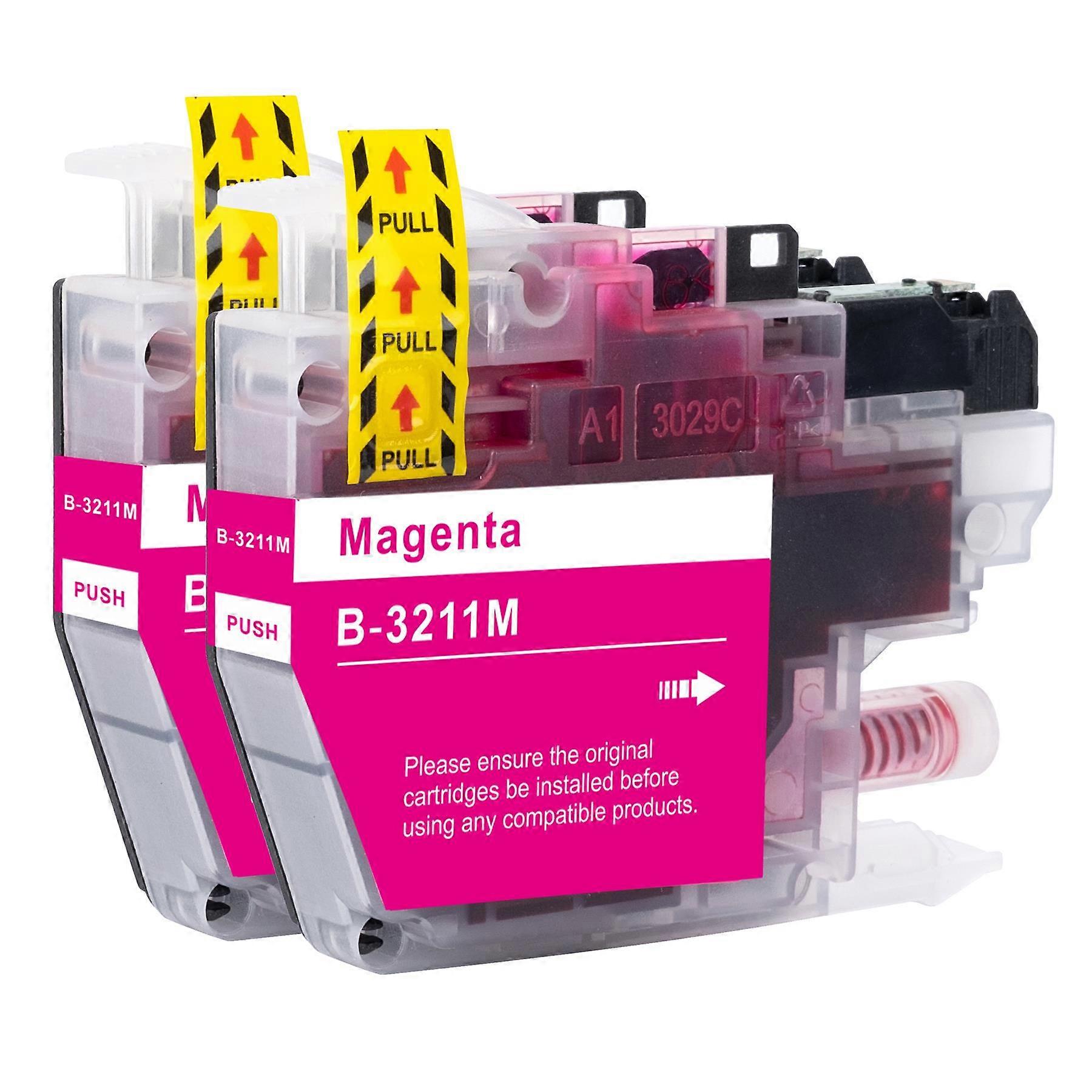 Go Inks Kompatibel LC3211M Tintenpatrone, 2er-Pack, Magenta für Brother Drucker