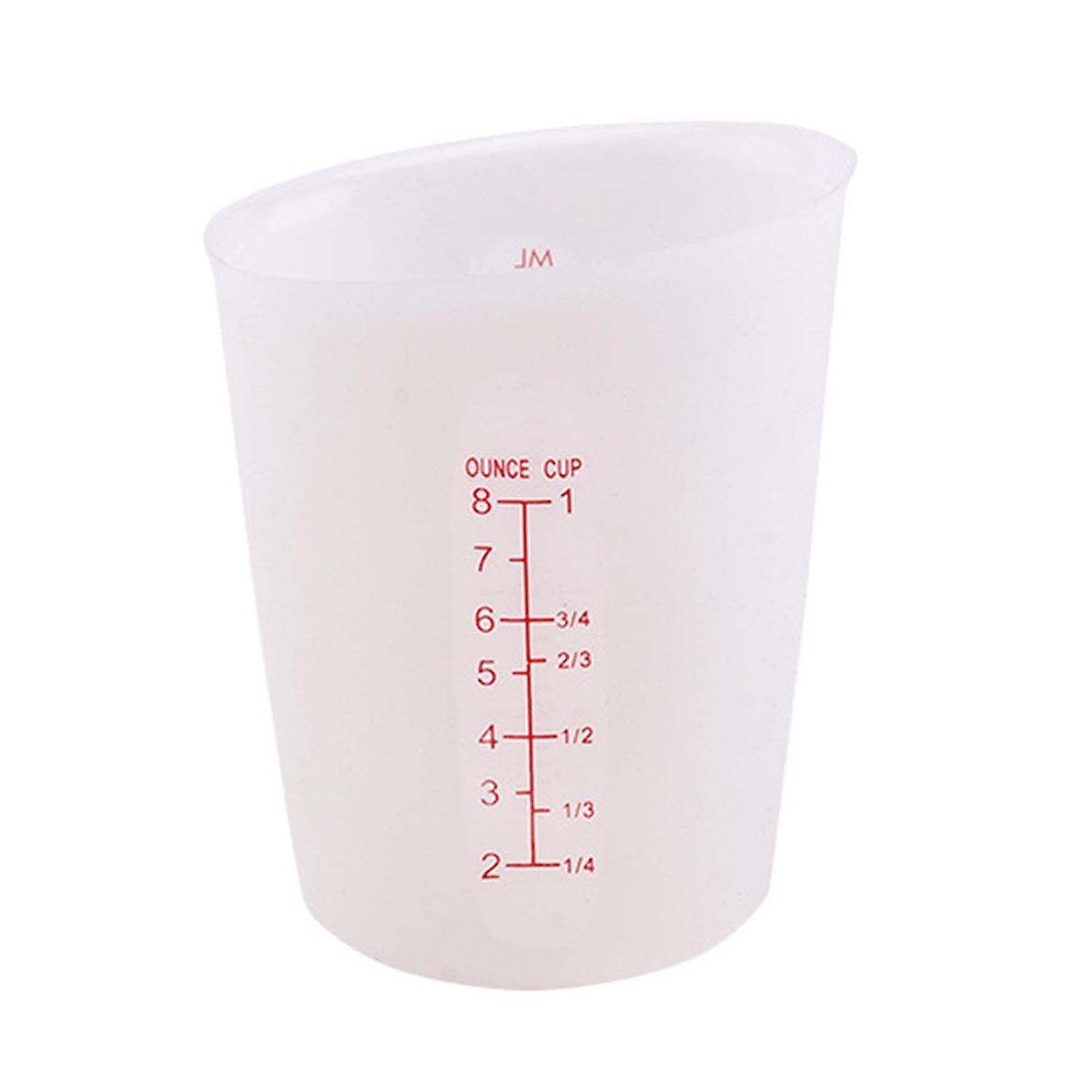 ZHOUBA 250/500ML Measuring Cup Clear Double Scales Round Mouth Beveled Edge Baking Measuring Cup