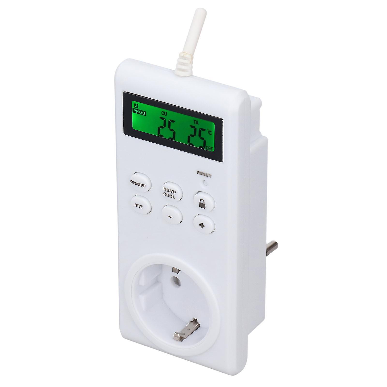 Thermostat Steckdose Drahtlos programmierbarer automatischer Temperaturregler Steckdosenschalter EU-Stecker 230V